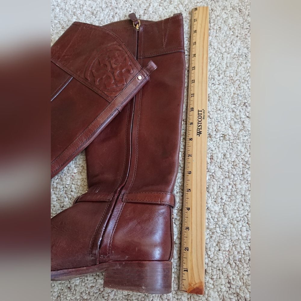 TORY BURCH chestnut brown Leather Riding Boots size 7M - Picture 11 of 12